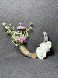 One-of-a-kind Lucky Penny Horseshoe with purple meadow flowers and white roses