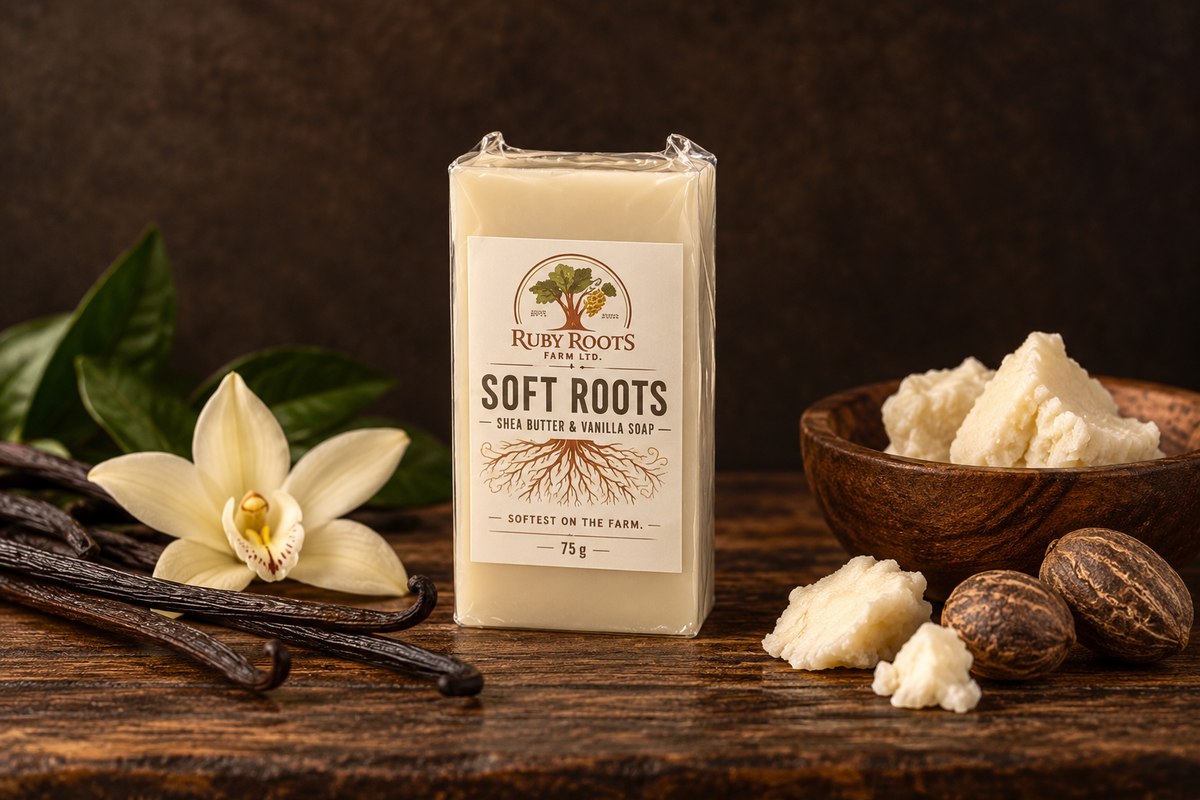 Ruby Roots Soft Roots Shea Butter & Vanilla Soap, 75 g
